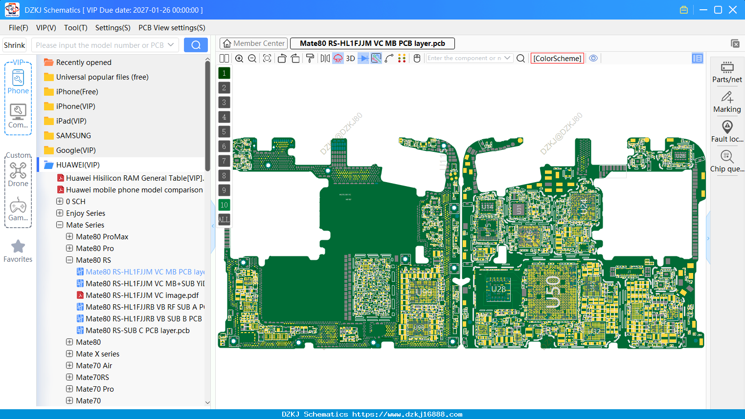 HUAWEI Mate80 RS-HL1FJJM VC MB PCB Layer
